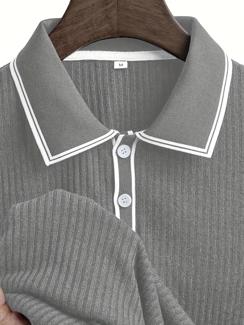 Śniegomir – Eleganckie polo z kontrastowym kołnierzykiem