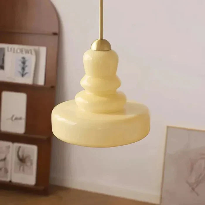 Designerska Lampa Wisząca z Mlecznego Szkła Bauhaus