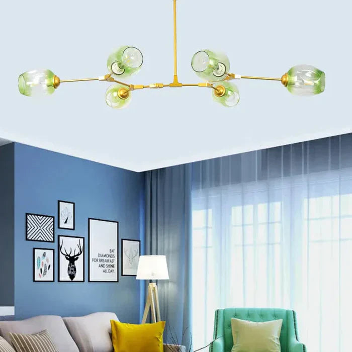 Designerski żyrandol molekularny 8-ramienny – nowoczesna lampa sufitowa LED