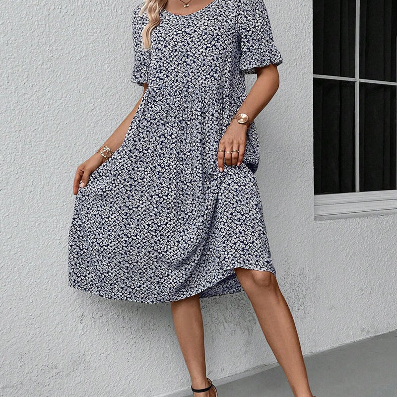 Velmina – Elegancka sukienka midi w kwiaty