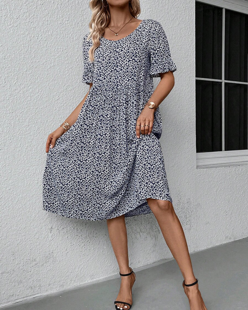 Velmina – Elegancka sukienka midi w kwiaty