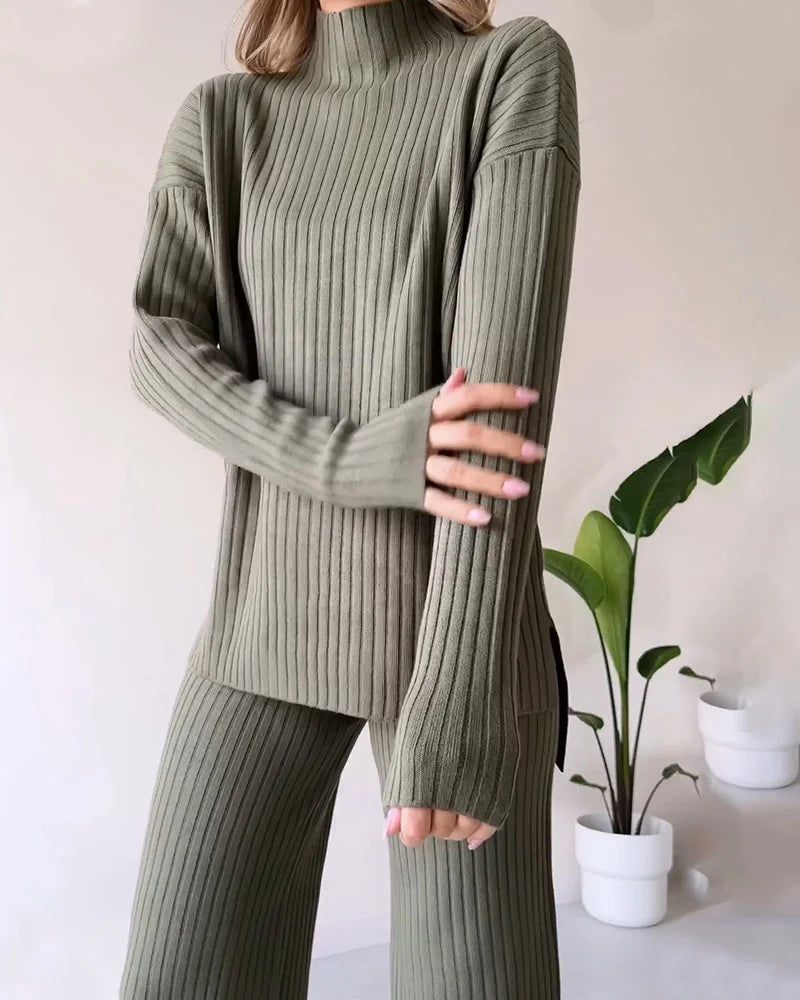Elegancki dwuczęściowy zestaw z rozcięciem