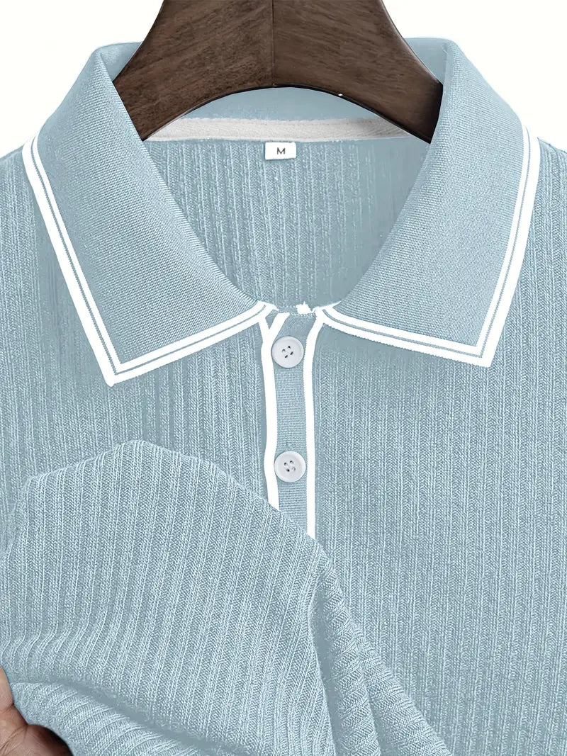 Śniegomir – Eleganckie polo z kontrastowym kołnierzykiem
