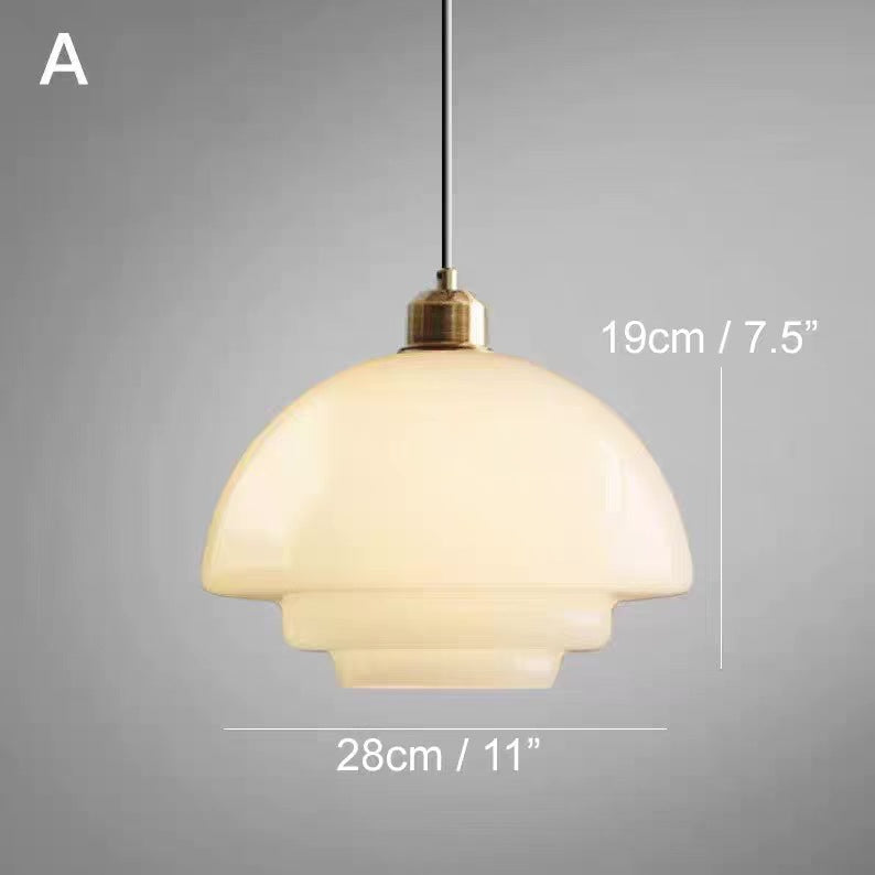 Wisząca Lampa Sufitowa z Mlecznobiałego Szkła