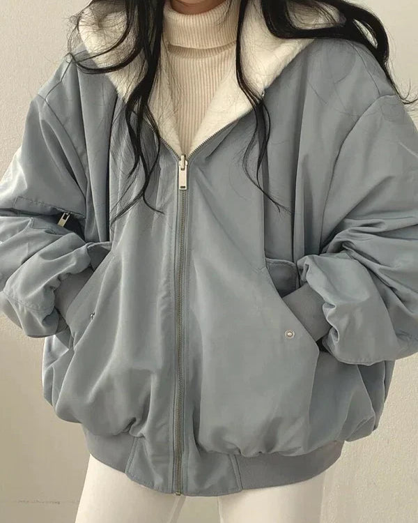 Damska Dwustronna Kurtka Zimowa – Krój Oversize