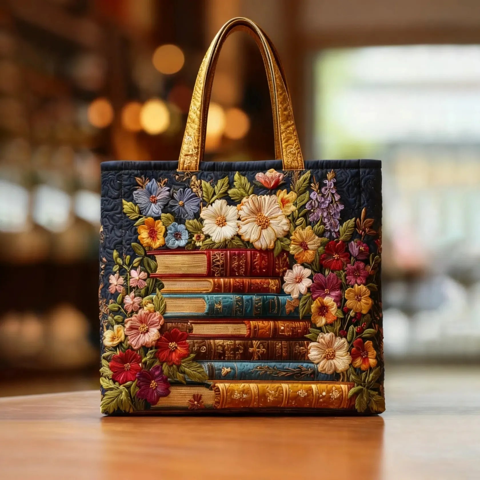 Torba Artisanal - Kwiatowy Wzór i Książki
