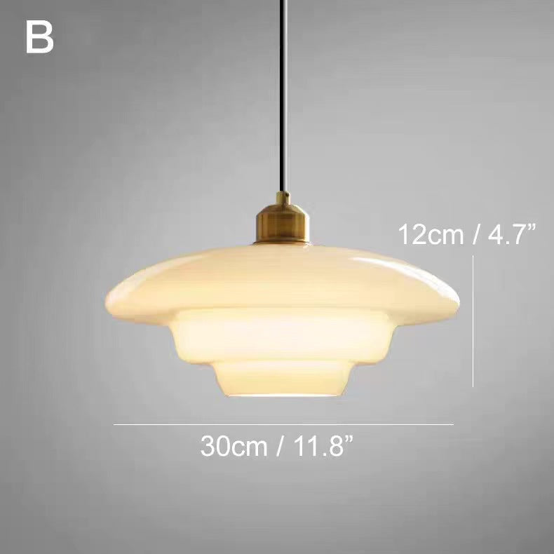 Wisząca Lampa Sufitowa z Mlecznobiałego Szkła