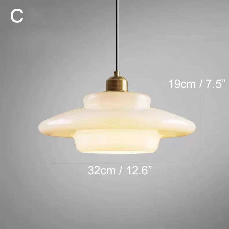 Wisząca Lampa Sufitowa z Mlecznobiałego Szkła