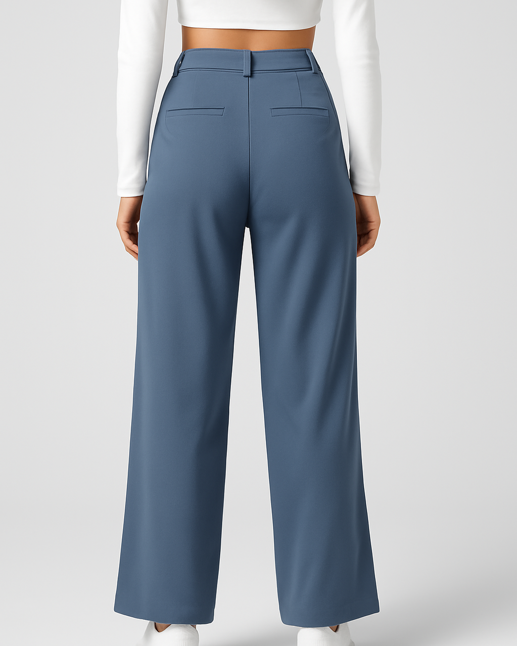 Eleganckie spodnie z elastycznym pasem i wysokim stanem