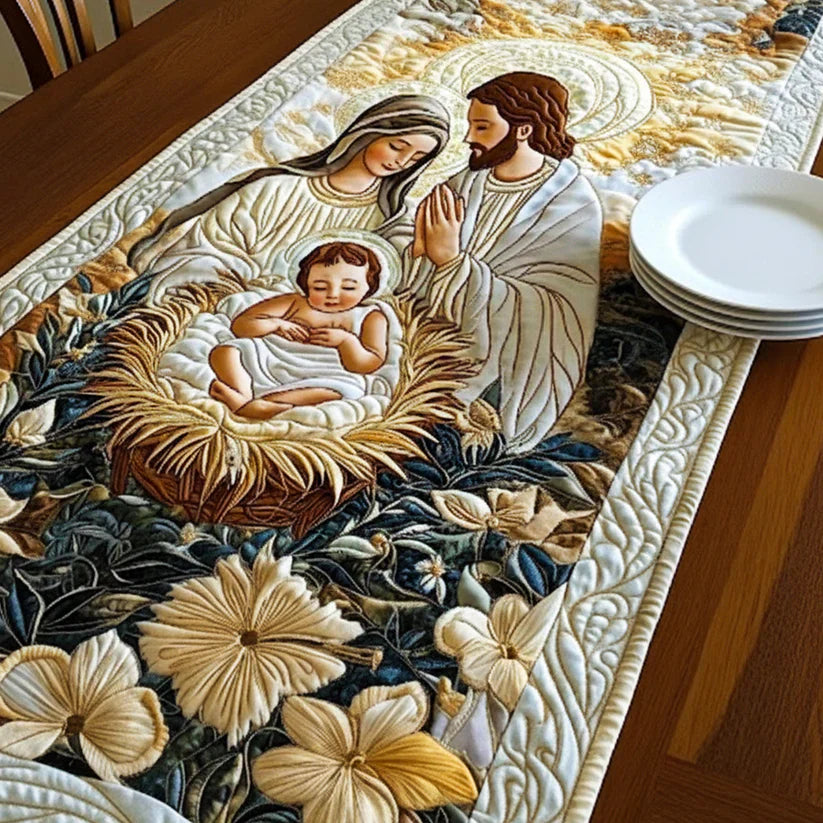 Podkładka na stół pikowana - Bożonarodzeniowe Żłób