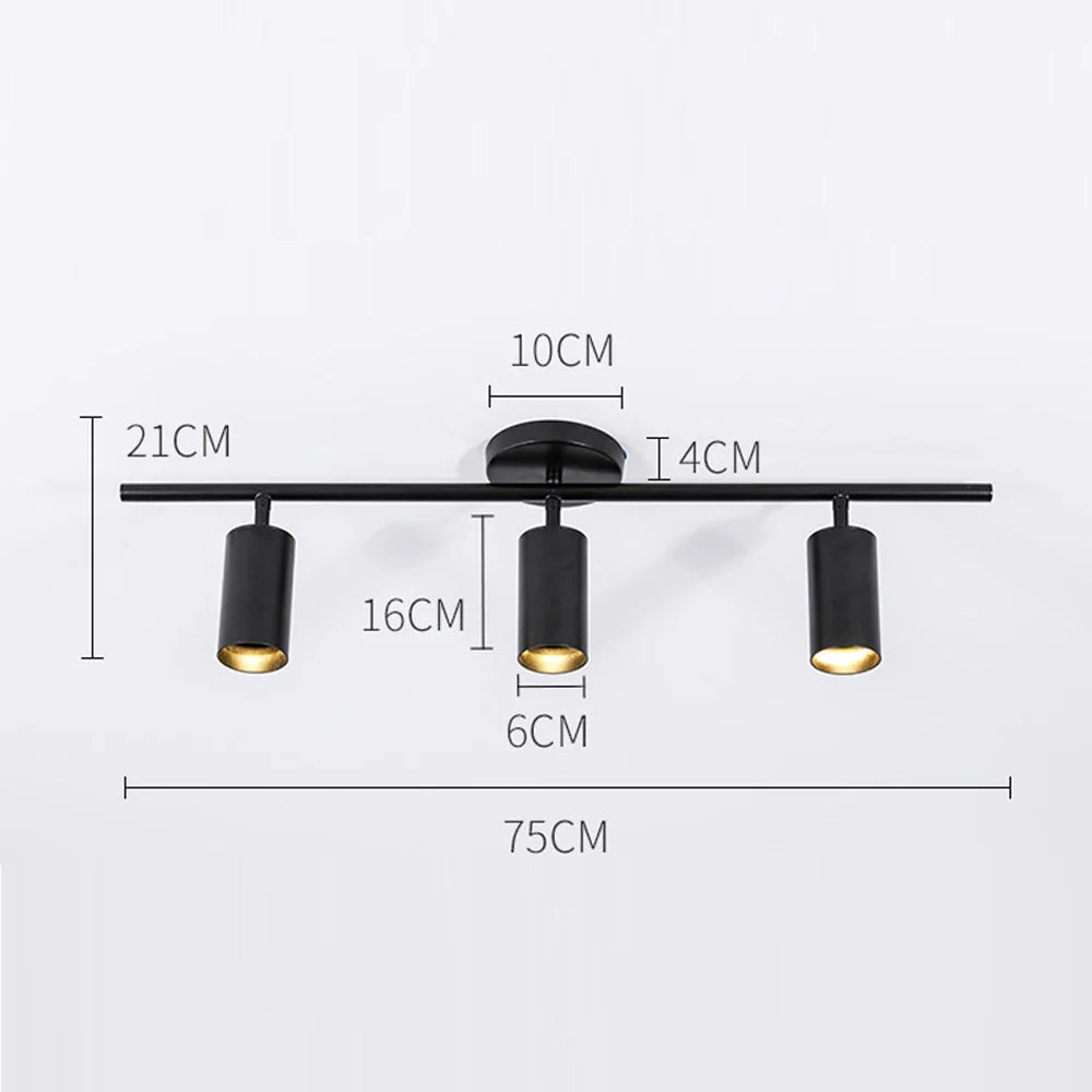 Nowoczesny plafon sufitowy LED z regulowanymi reflektorami – lampa listwa 1/2/3/4 punkty