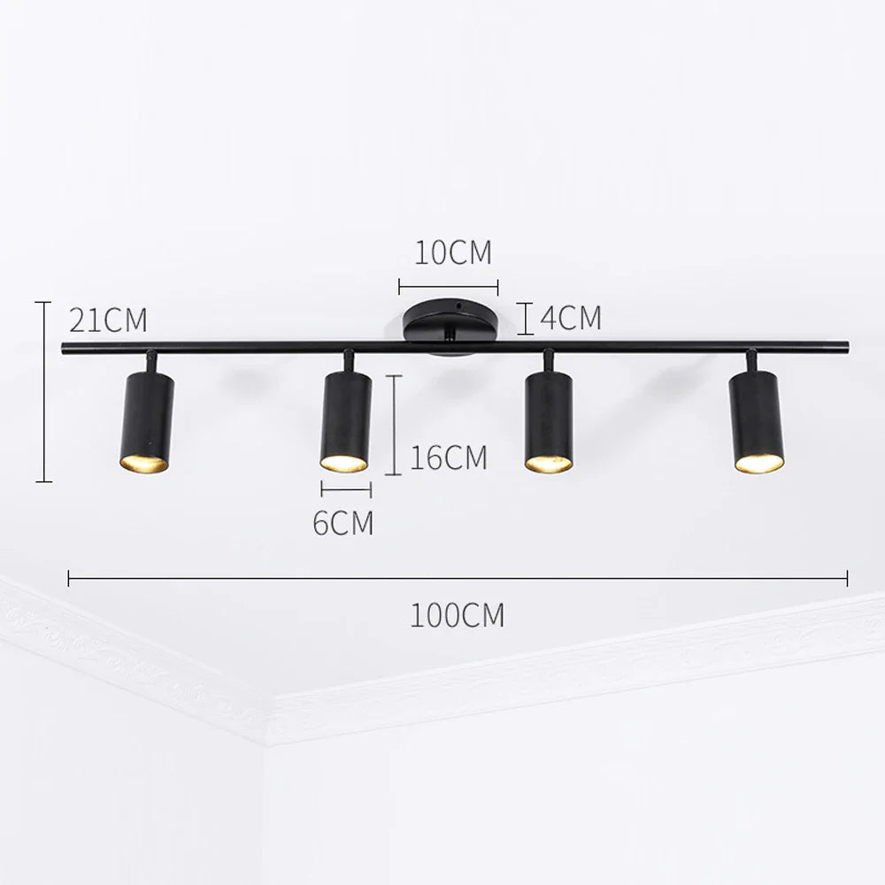 Nowoczesny plafon sufitowy LED z regulowanymi reflektorami – lampa listwa 1/2/3/4 punkty