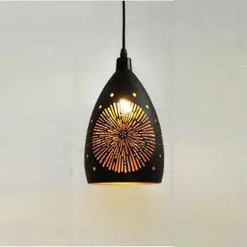 Nowoczesna lampa wisząca LED – metalowy klosz z dekoracyjnym wzorem