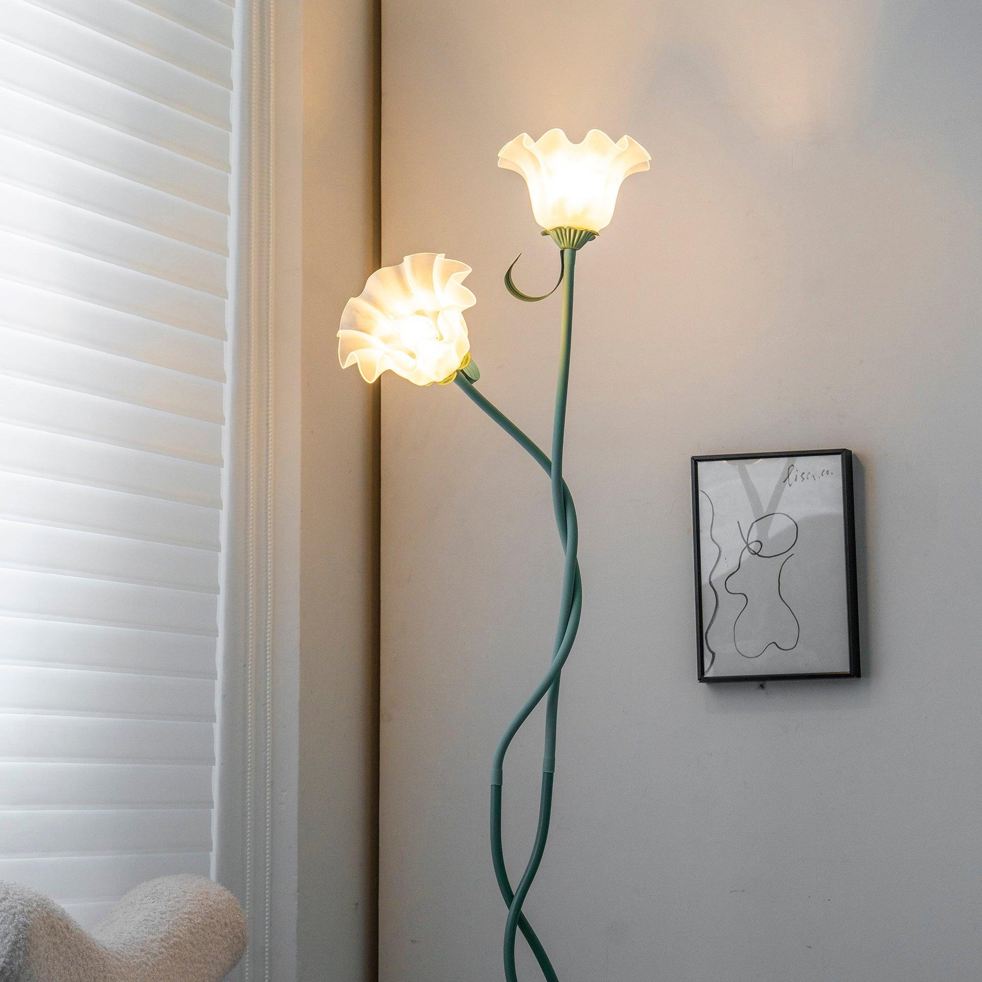 Kwiatowa Lampa Podłogowa Dekoracyjne Oświetlenie Nastrojowe