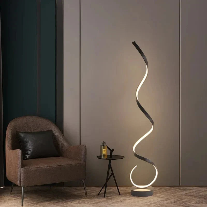 Lampa Podłogowa LED Spiralna Ściemniana Nowoczesne Oświetlenie