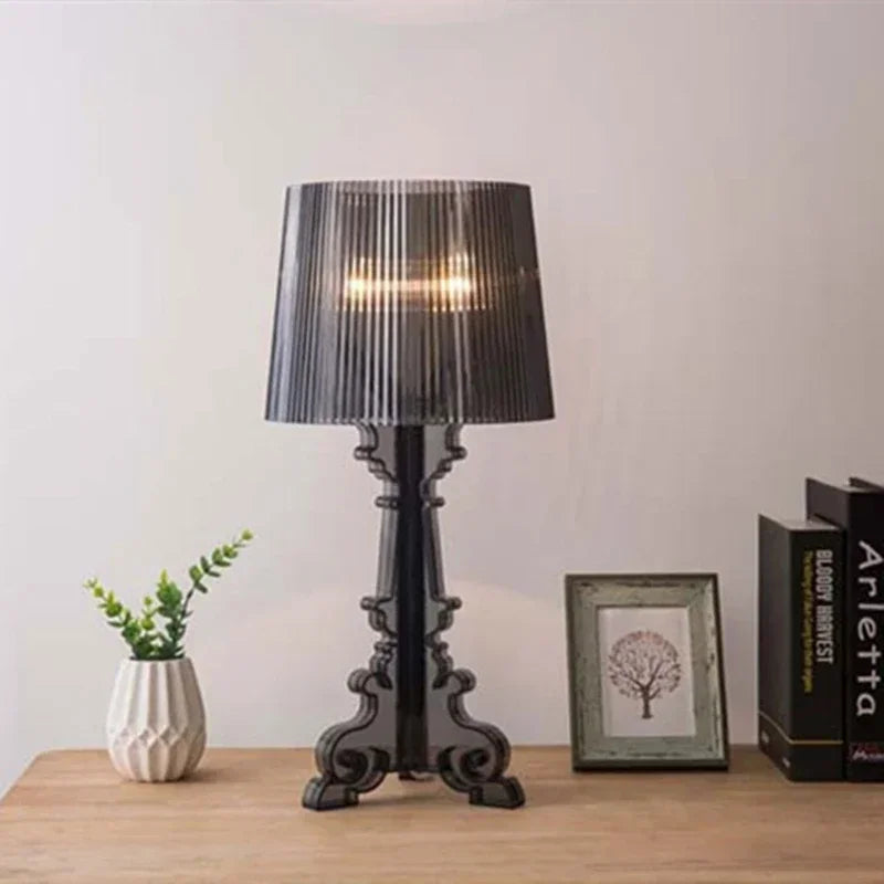 Lampa Stołowa Barokowa Z Plisowanym Abażurem