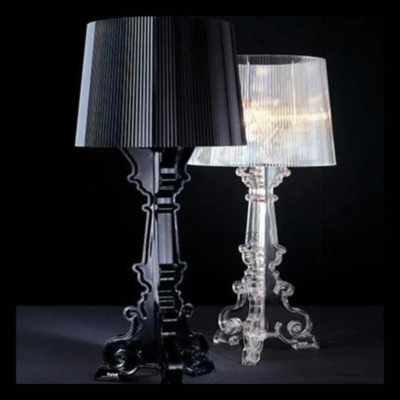 Lampa Stołowa Barokowa Z Plisowanym Abażurem