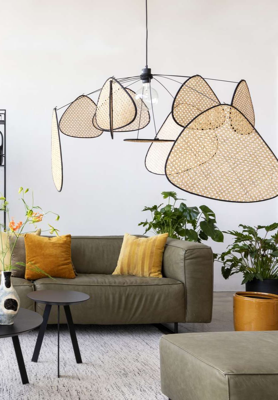 Lampa Wisząca Asymetryczna Boho Z Ażurowym Kloszem