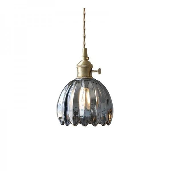 Lampa Wisząca Retro Z Kloszem W Kształcie Kwiatu