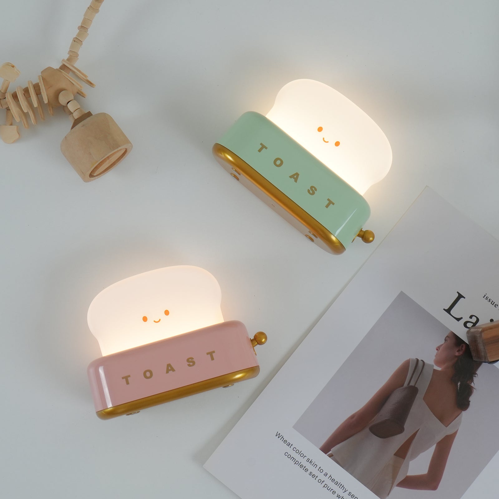 Lampka Nocna Toast LED Ściemniana Przenośna