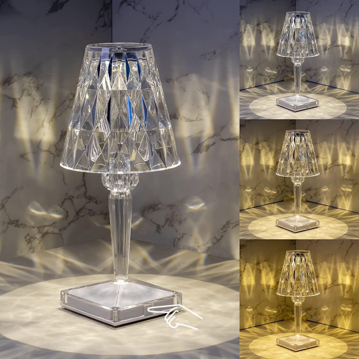 Lampka Stołowa Diamentowa LED Dekoracyjna Do Salonu Do Sypialni