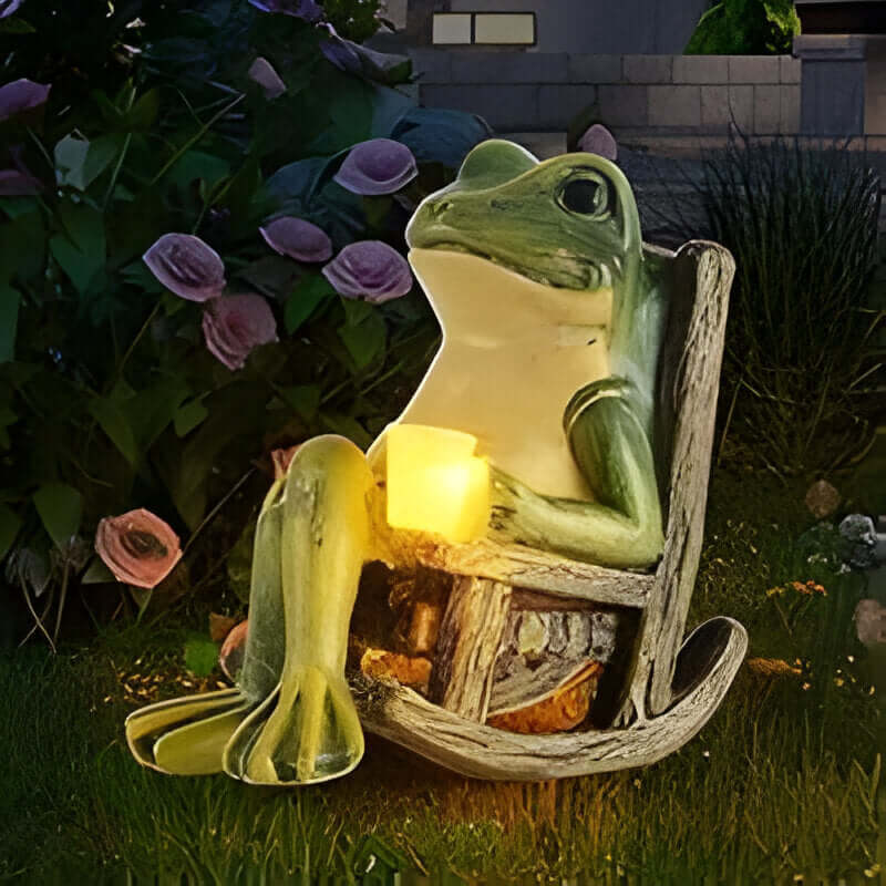 Lampka solarna ogrodowa w kształcie żaby – dekoracyjna, odporna na warunki atmosferyczne, idealna do ogrodu i na taras