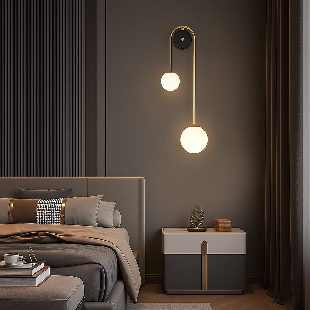 Minimalistyczna Łukowa Lampa Ścienna LED Z Podwójną Kulą
