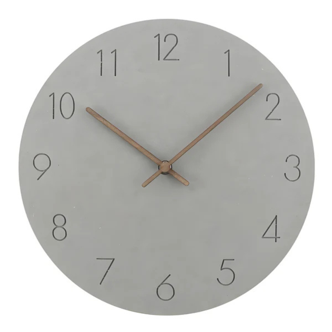 Minimalistyczny Zegar Ścienny z Drewnianą Ramą – Cichy Zegar na Ścianę do Salonu, 29 cm