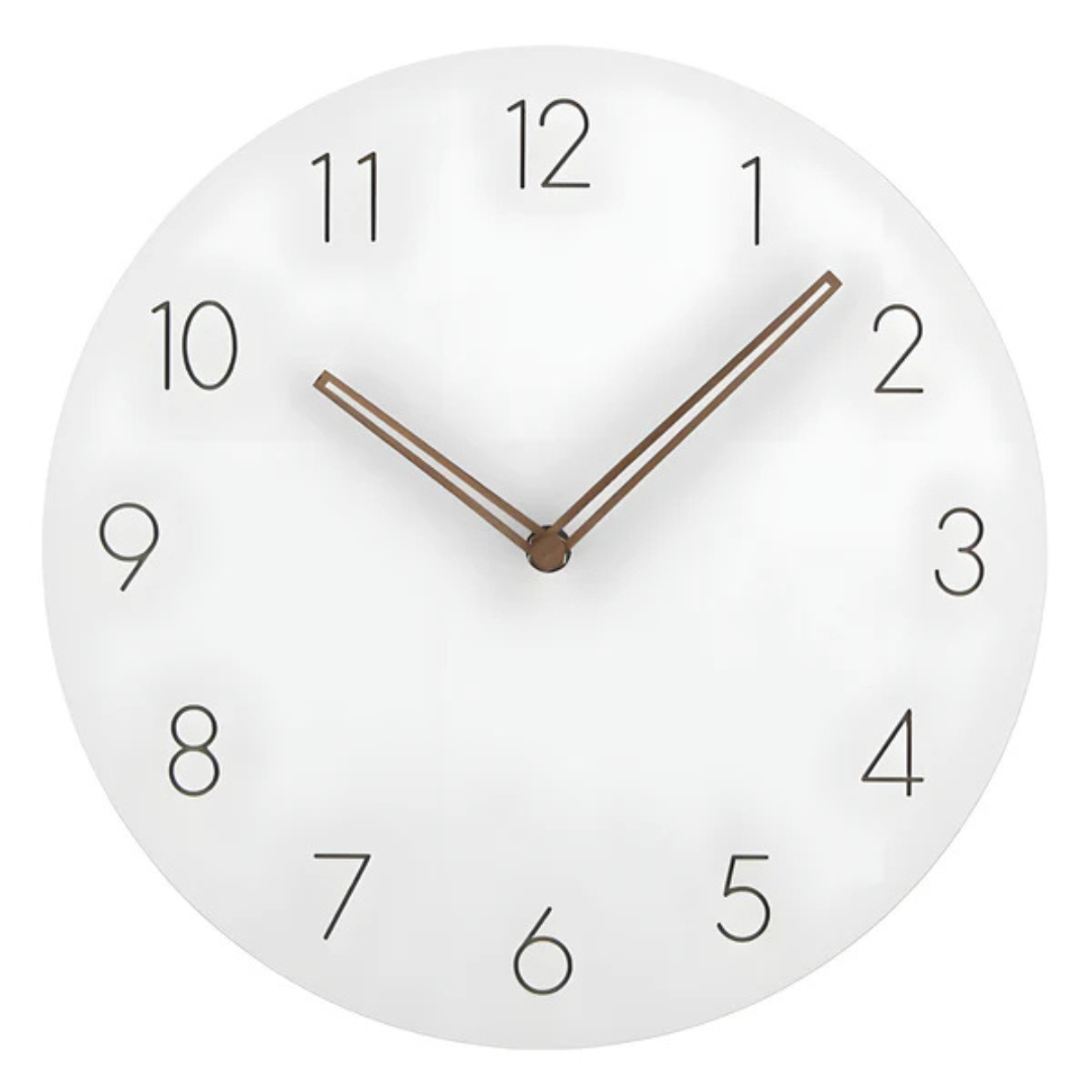 Minimalistyczny Zegar Ścienny z Drewnianą Ramą – Cichy Zegar na Ścianę do Salonu, 29 cm