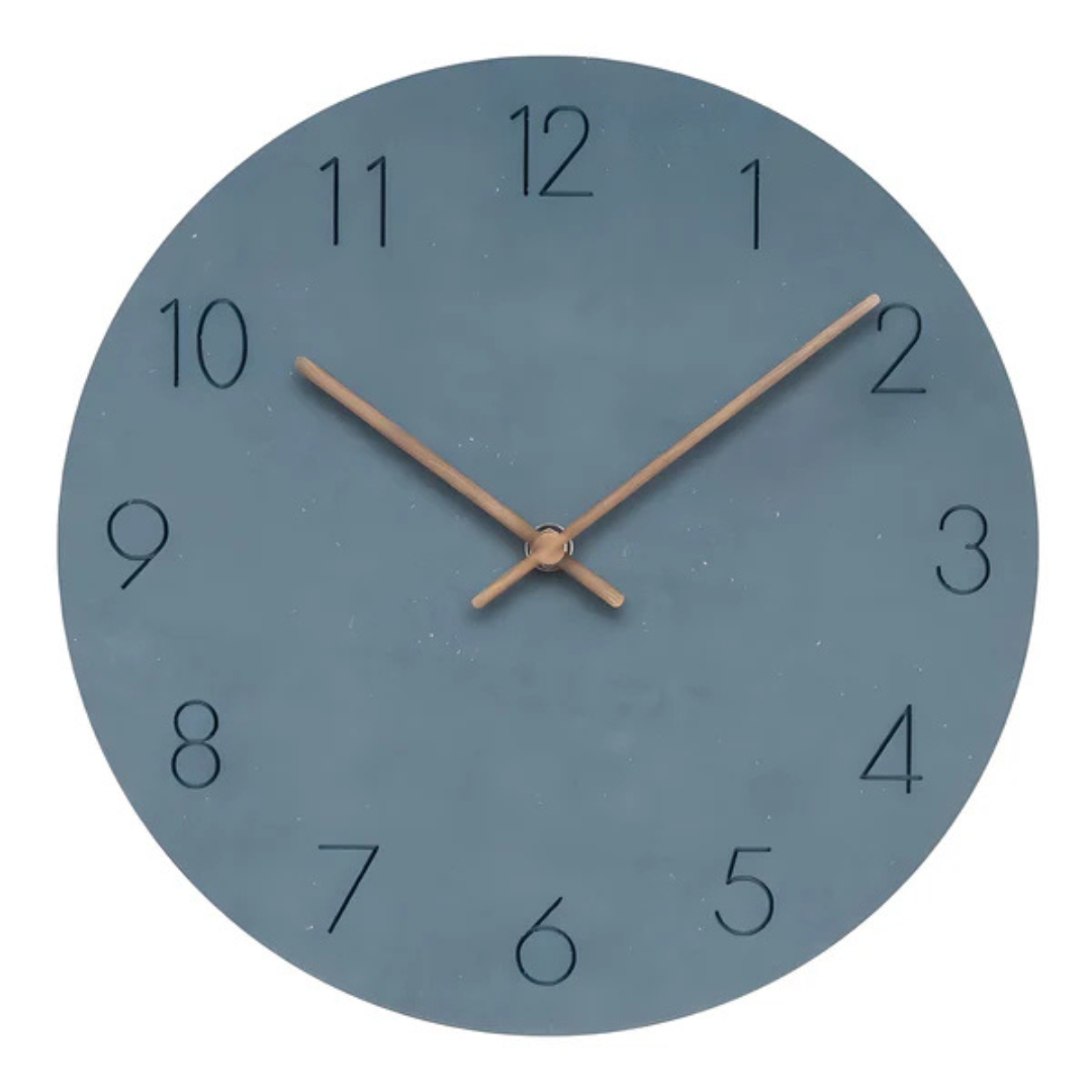 Minimalistyczny Zegar Ścienny z Drewnianą Ramą – Cichy Zegar na Ścianę do Salonu, 29 cm