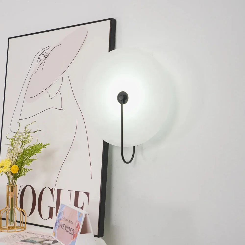 Nastrojowa Okrągła Lampa Ścienna LED Z Eleganckim Łukiem