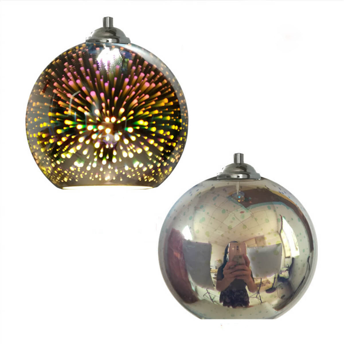 Nowoczesna Lampa Wisząca Kula 3D Efekt Fajerwerków