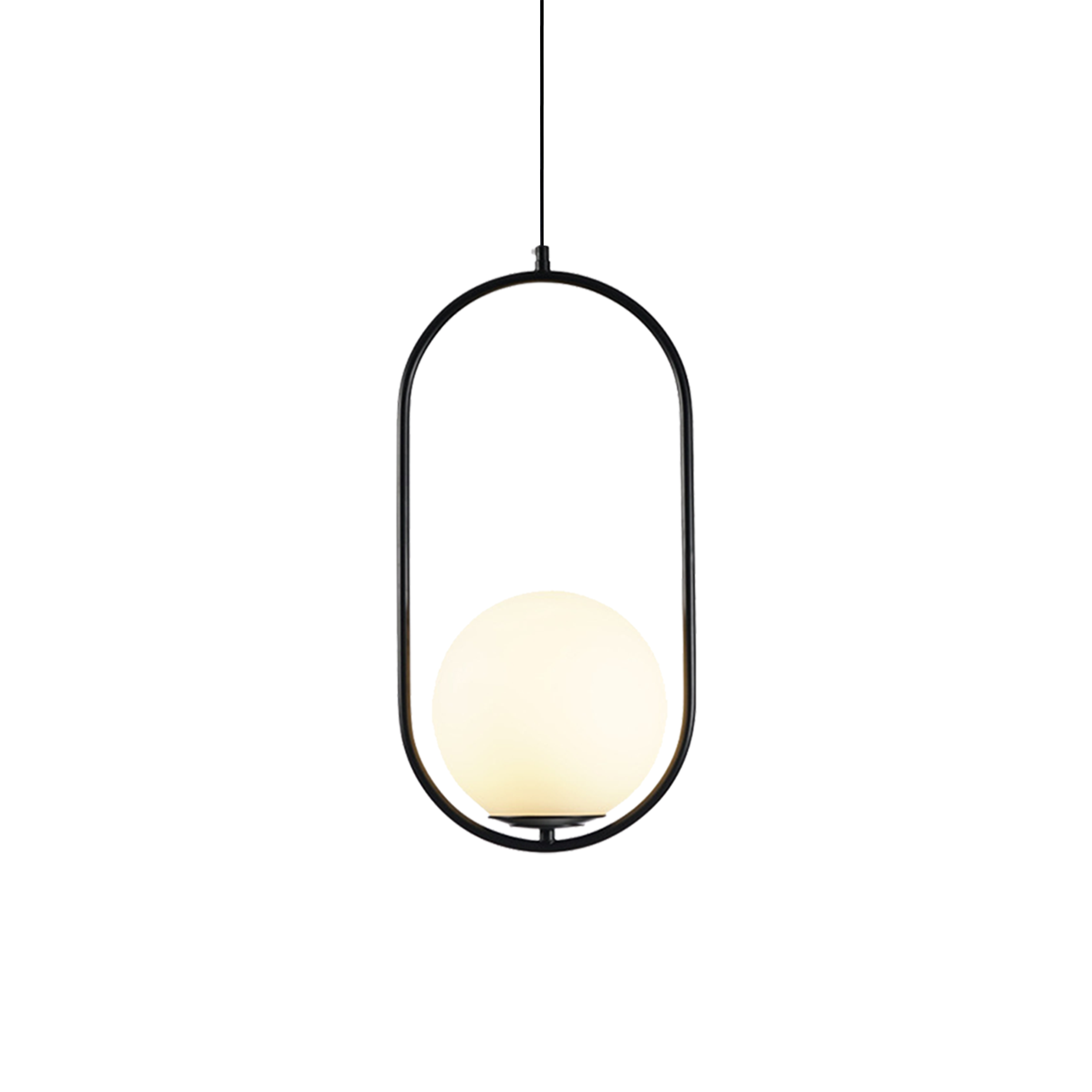 Nowoczesna Lampa Wisząca LED Owalna Z Kloszem Kula