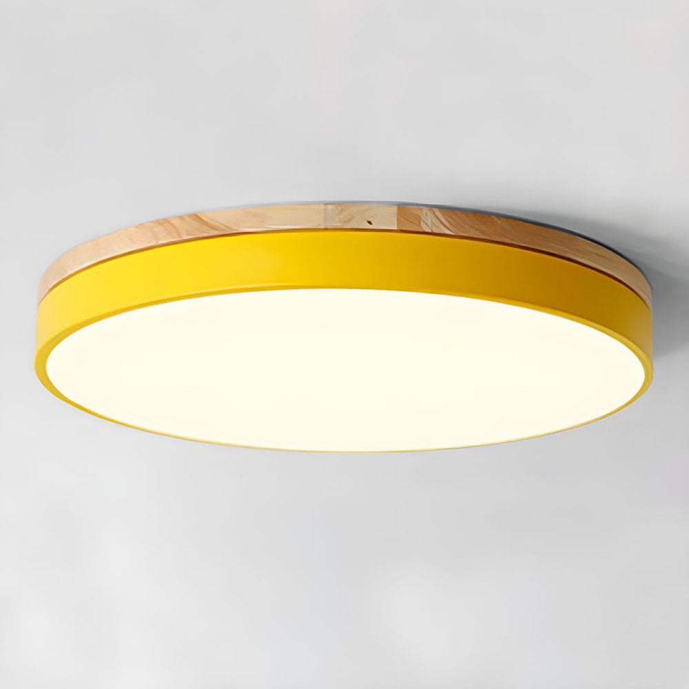 Nowoczesna Okrągła Lampa Sufitowa LED Z Naturalnym Akcentem