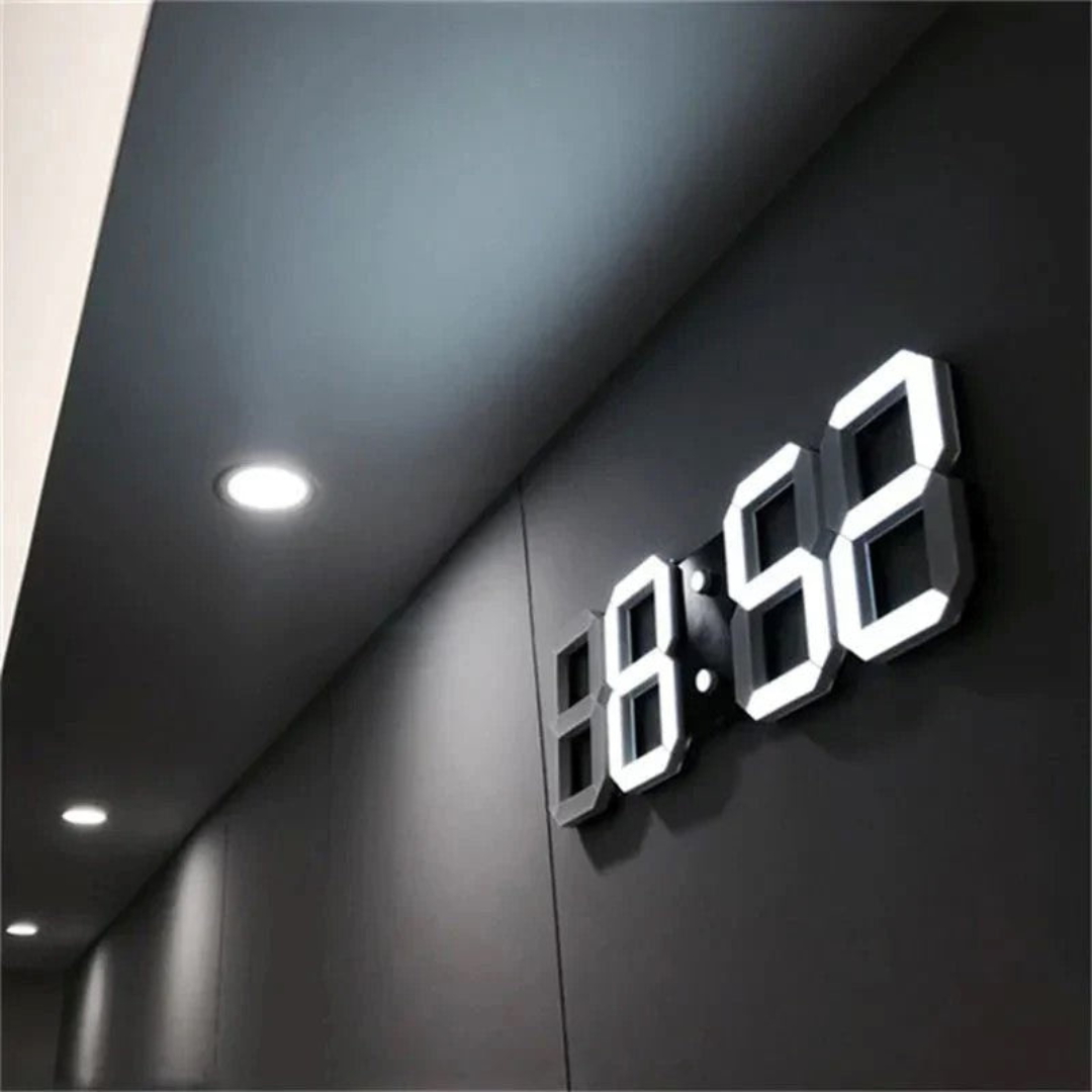 Nowoczesny Zegar Ścienny LED 3D – Cyfrowy Zegar na Ścianę do Salonu i Biura, Minimalistyczny Design