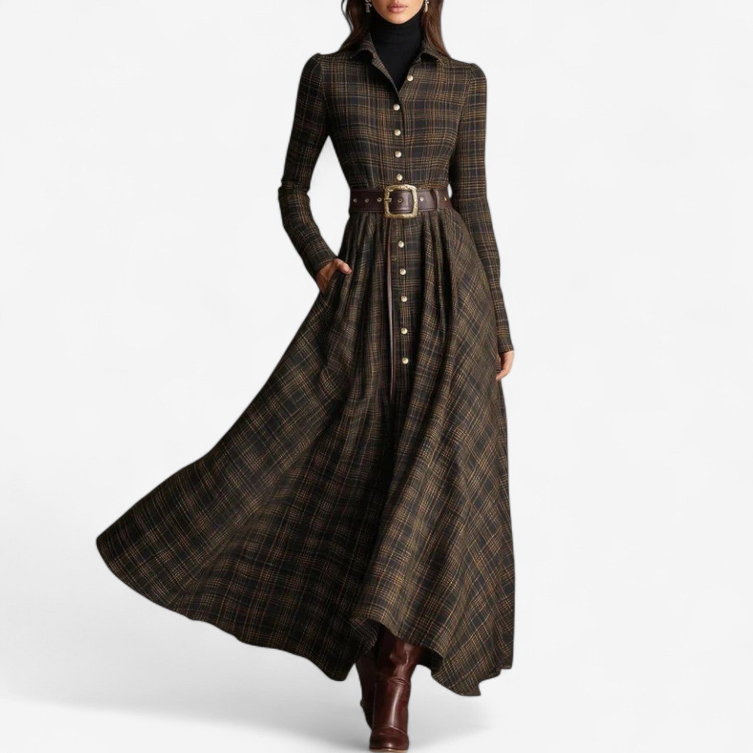 Adaluna – Maxi Sukienka w Stylu Vintage