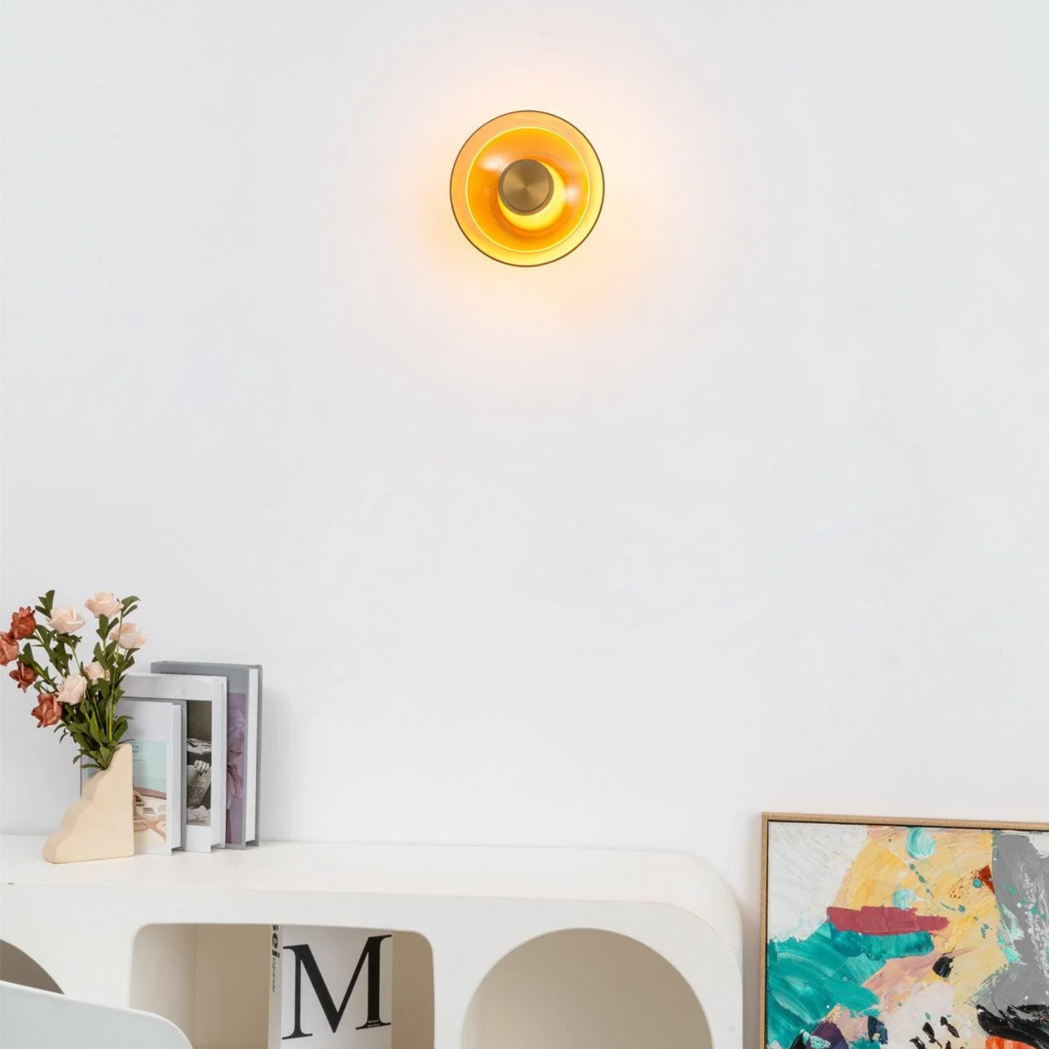 Okrągła Lampa Ścienna LED Z Dekoracyjną Tarczą