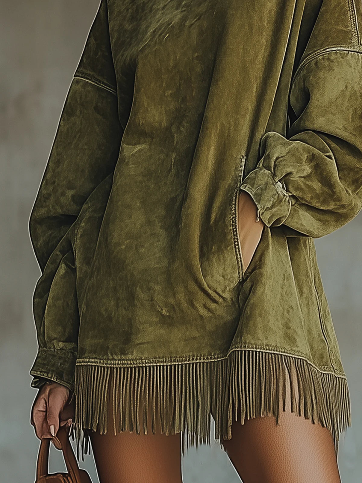 Wyrella – Zamszowa sukienka boho