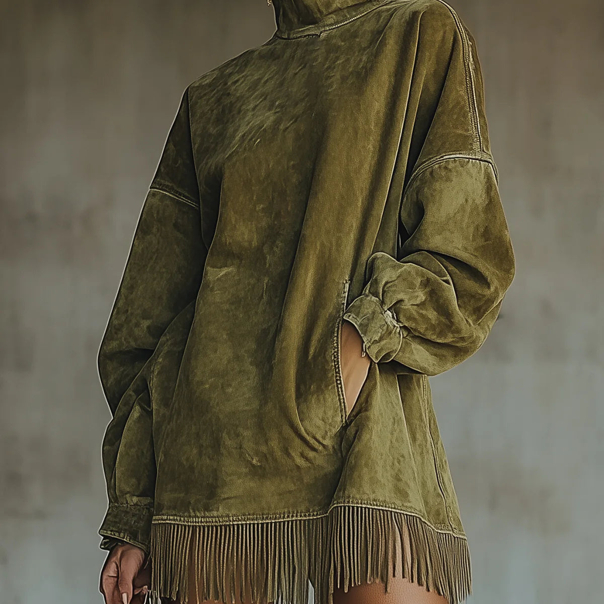 Wyrella – Zamszowa sukienka boho