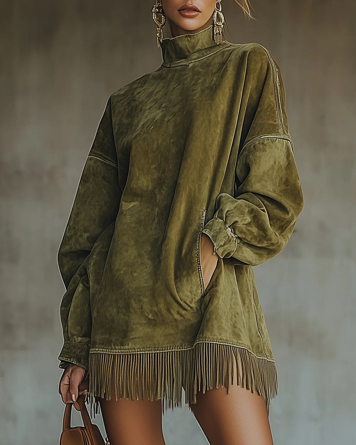 Wyrella – Zamszowa sukienka boho