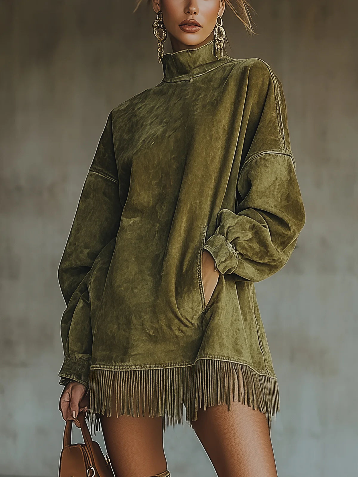 Wyrella – Zamszowa sukienka boho