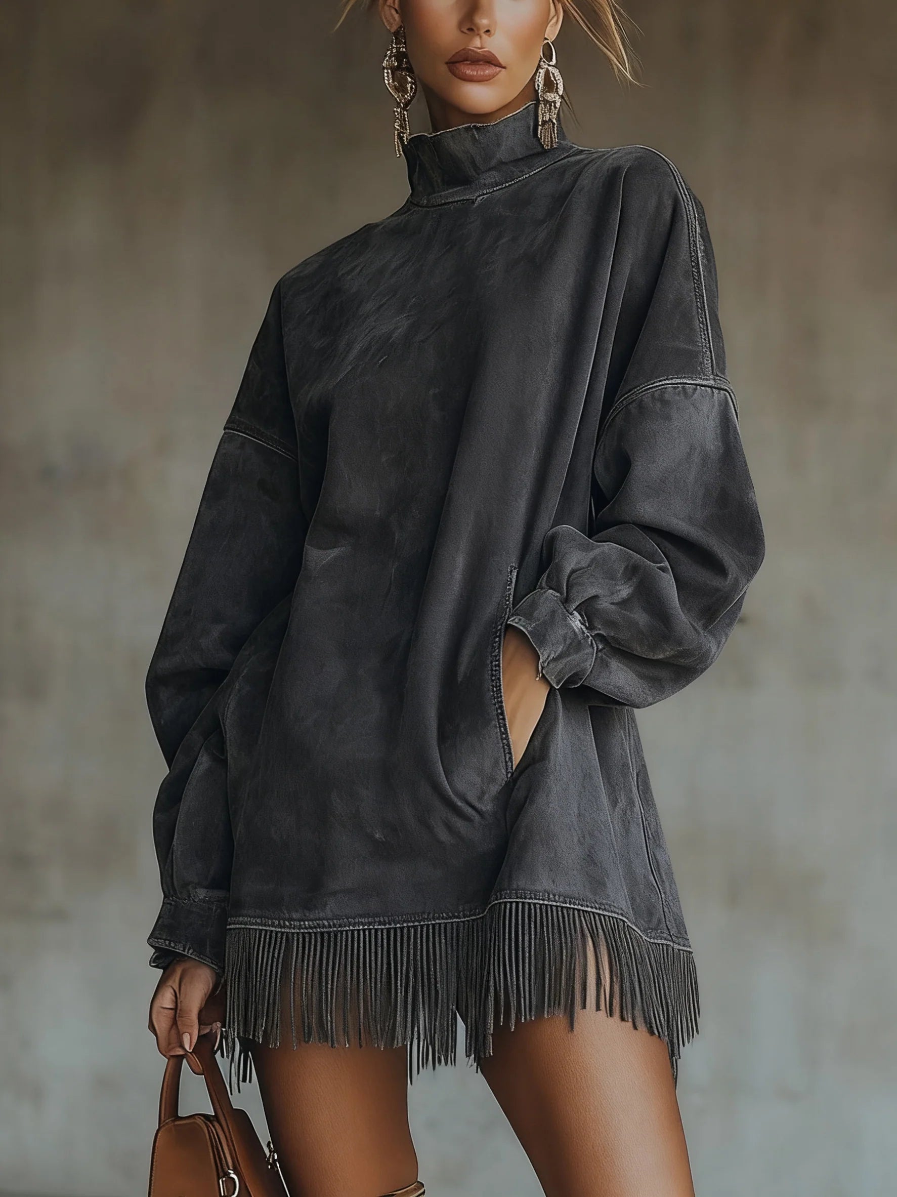 Wyrella – Zamszowa sukienka boho