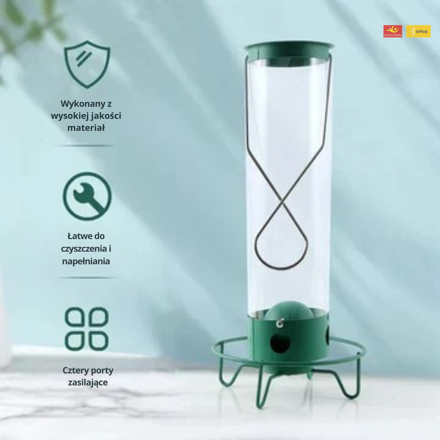 Karmnik dla ptaków z zabezpieczeniem przed wiewiórkami