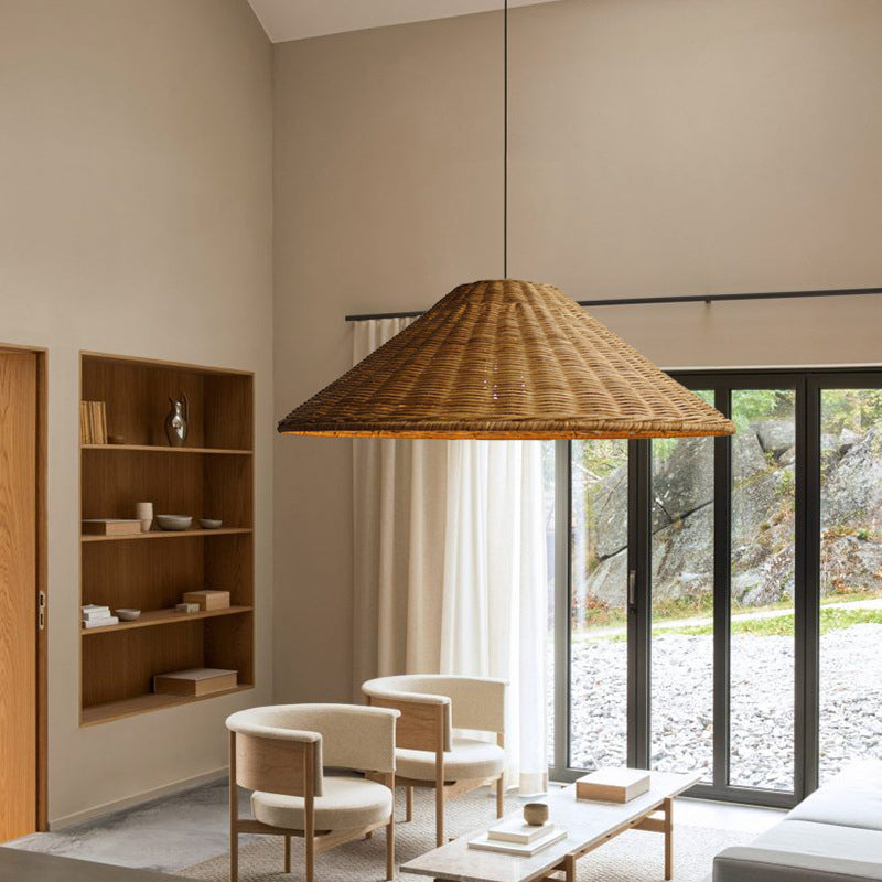 Rustykalna Lampa Wisząca Retro Z Szerokim Kloszem