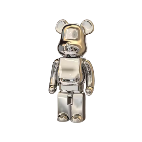 Rzeźba Bearbrick w Kolorze Refleksyjnym, Ręcznie Wykonana, Wiele Rozmiarów – Dekoracja Wnętrz 35-180 cm