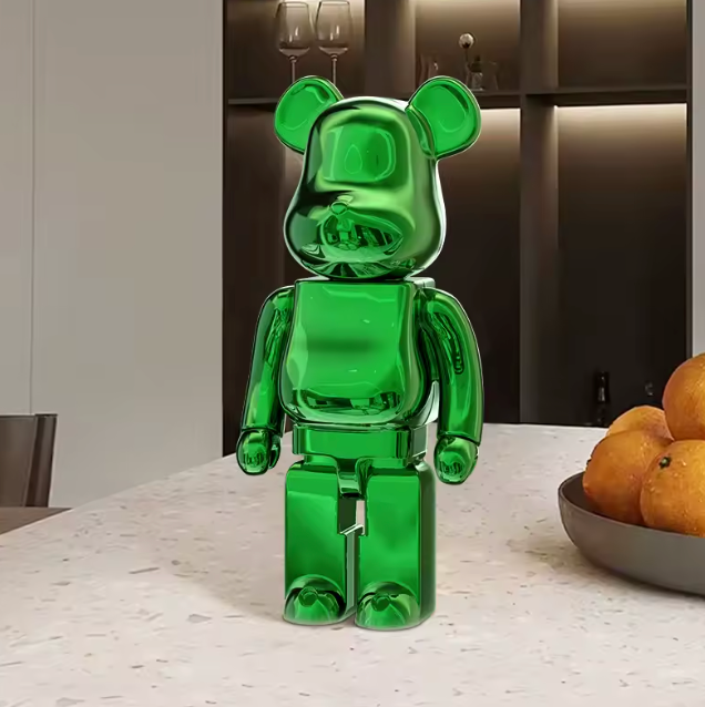 Rzeźba Bearbrick w Kolorze Refleksyjnym, Ręcznie Wykonana, Wiele Rozmiarów – Dekoracja Wnętrz 35-180 cm