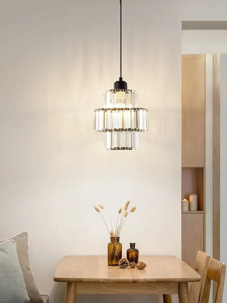 Elegancka Szklana Lampa Wisząca Kryształowa – Styl Glamour