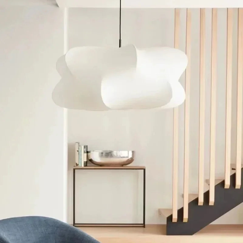 Lampa sufitowa z jedwabnym kloszem w stylu japońskim wabi-sabi
