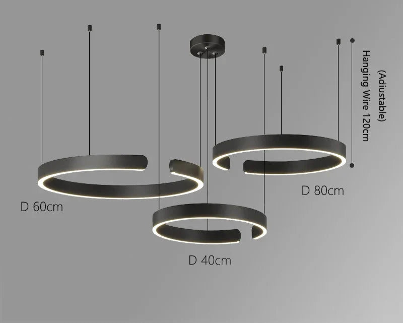 Nowoczesny żyrandol LED w kształcie pierścienia – elegancka okrągła lampa sufitowa