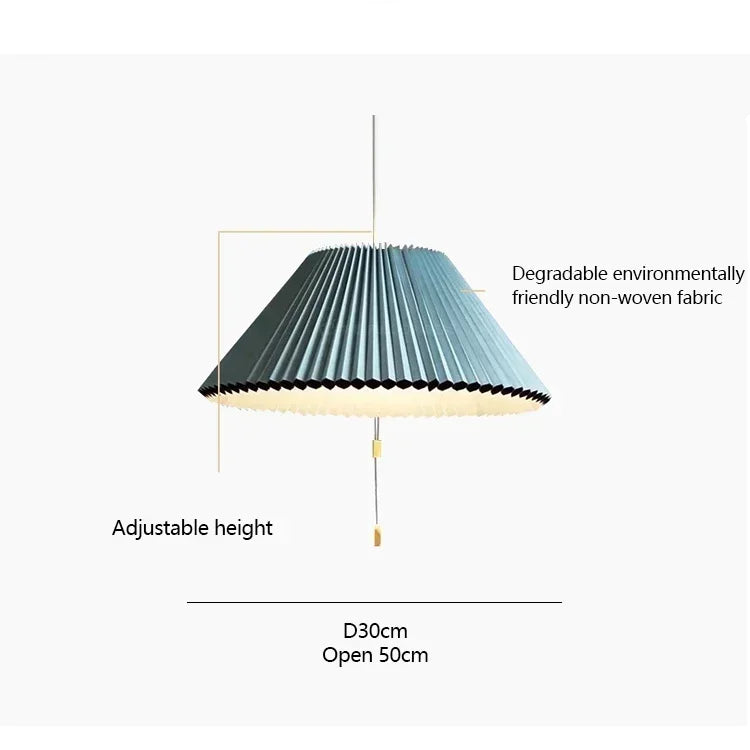 Elegancka Lampa Wisząca z Plisowanym Kloszem